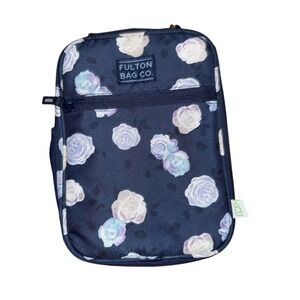 Fulton Bag‎ Co. Upright Insulated Lunch Bag Midnight Floral Navy Blue